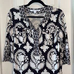 Diane Von Furstenberg Damask BlackWhite Dress Silk